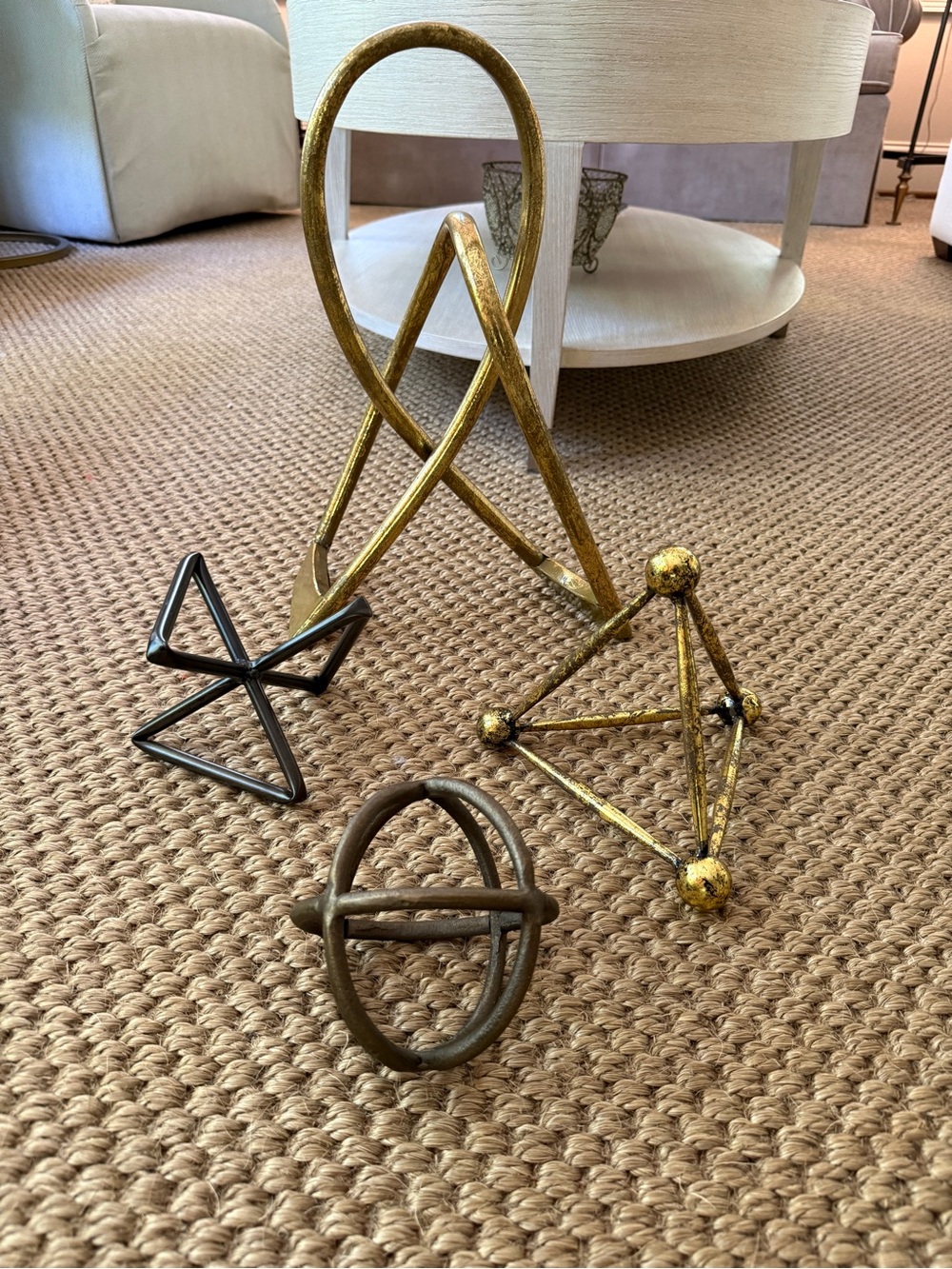 Coffee Table Bookshelf Decor Decorative Objects Lot of 4 Statues